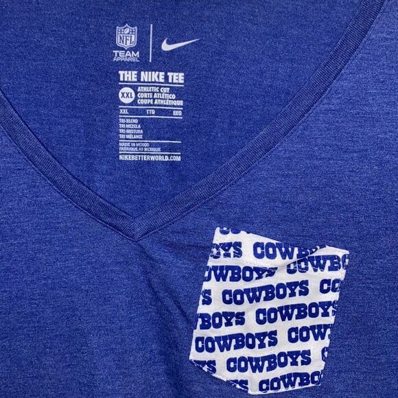 Riccardo Tisci x Nike Women's Blue White V-Neck Athletic Cut T-Shirt Size XXL - Picture 6 of 9